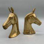 Vintage Boekensteunen Messing Paard thumbnail 7