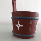 Allmoge Zweedse Houten Pot Handbeschilderd thumbnail 6