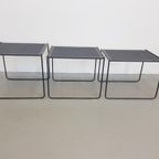 Vintage Zwart Metaal Bijzettafel Mimi Set Nesting Tables '80 thumbnail 7