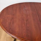 Vintage Eetkamertafel Ovale Uitschuifbare Eettafel, Tafel Mahoniehout thumbnail 17