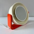 Spiegel Space Age, 2-zijdig Oranje-wit Tafel Of Wand Vintage thumbnail 5