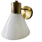 Vintage IKEA Wandlamp Goud Melkglas thumbnail 5