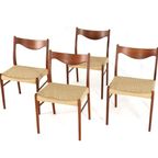 Set 4 Glyngore Arne Wahl Iversen Gs61 Stoelen Vintage Deens 'naerem' thumbnail 10