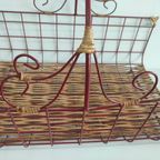 Bloemen(pluk)mand Of Frans Stokbroden Mand Met Rode Draad En Rieten Afwerking thumbnail 6