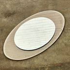 Italiaanse Vintage Ovale Spiegel Met Taupe Getint Glas thumbnail 2