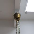 Deense Hanglamp | Vintage | Amberkleurig Glas | Wengé thumbnail 3