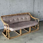 Mid Century Boho Bamboe 3-zits Bank / Sofa thumbnail 3