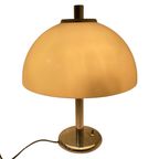 Egon Hillebrand - Table Lamp - Space Age - Mushroom Lamp - White Acrylic Shade And Chromed Base thumbnail 5