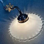 Antieke Wandlamp – Opaline Kraaglamp Met Brass Houder thumbnail 3