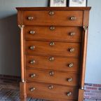 Prachtige Antieke Eiken Empire Chiffoniere, Ladekast, Inclusief Bezorgen. thumbnail 2