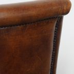 Tijdloze Set Van 4 Statige Comfortabele Eetkamerstoelen Van Schapenleer thumbnail 15