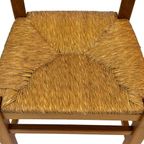 Vintage Set Van 6 Eetkamerstoelen Eiken En Riet Design thumbnail 17