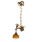 Bronzen Engel Lamp Met Glazen Boem Kapje, Frankrijk Jaren '50 thumbnail 4
