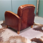 Vintage Schapenleren Fauteuil (Zadelmodel) Met Mooie Patine thumbnail 5