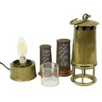 Oude Messing Mijnwerkerslamp Memorabilia Mijn 26cm thumbnail 16