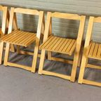 Set Van 4 Vintage Houten Klapstoelen Eetkamerstoelen thumbnail 17