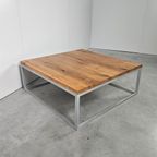 Salontafel, Wagondeur Eiken, Aluminium Frame thumbnail 6