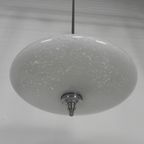 Art Deco Hanglamp Met Gewolkte Glazen Schaal, Jaren 30 thumbnail 11