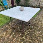 Grote Tuintafel Eettafel Met Marmer Iets Hoger Model Frans thumbnail 13