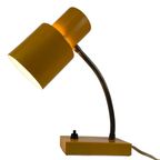 Vintage Desk Lamp - Yellow - Brass Gooseneck And Power Switch On The Base thumbnail 2