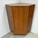 Vintage, Midcentury Hoekkast Houtfineer - Halfhoog Met Deur thumbnail 4