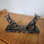 Art Deco Herder Hond Marmer Boekensteunen thumbnail 5