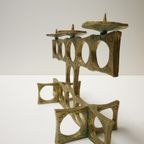 Brutalist Bronzen Kandelaar Van Heinz Goll, Oostenrijk Jaren 60 thumbnail 4