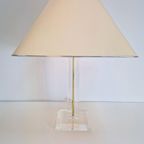 Vintage Tafellamp Plexiglas Messing Italië ‘70 Regency Lamp thumbnail 6