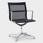 Vergaderstoel Icf Una Chair, Zwart-Mesh, Voetkruis Onderstel thumbnail 2