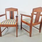 Set 2 Art Deco Fauteuil Amsterdamse School Eiken Ebben ’20 thumbnail 2
