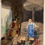 De Gelaarse Kat - Herman Moerkerk (1879-1949) - Watercolour thumbnail 16