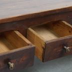 Prachtige En Unieke Antieke Franse Salontafel Van Vruchtenbomenhout Met 5 Lades thumbnail 9