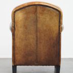 Mooie Statige Fauteuil/ Armchair Gemaakt Van Schapenleer Met Een Correcte Zitcomfort thumbnail 6