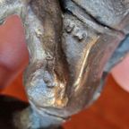 Bronzen Beeldje Gesigneerd Mr Politie Ober thumbnail 4
