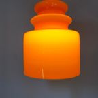 Vintage Oranje Glazen Hanglamp Van Peill En Putzler 1960 thumbnail 11