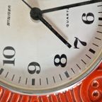 Vintage Keramieke Klok Staiger Quartz Oranje Klok Jaren 70 thumbnail 3