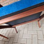 Set Vintage Deense Fauteuils Jaren 60 Ribstof Blauwe Stoelen thumbnail 20