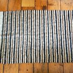 Antique Sivas Kilim Rug * Striped Black White Brown * Turkish Mohair Wool * Woven Textile * Blanket thumbnail 2