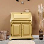 Vintage Klepbureau Secretaire Okergeel thumbnail 5