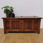 Vintage Eikenhouten Dekenkist Speelgoedkist Kist Salontafel thumbnail 2