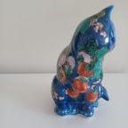 Handgeschilderd Keramische Kat. Vintage Chinoiserie. thumbnail 8