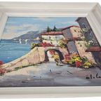 Schilderij - Olieverf Op Doek - Mediterrane - 3e Kwart 20e Eeuw thumbnail 6