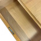 Vintage Houten Ladekast Kast – 4 Lades Met Metalen Grepen thumbnail 9