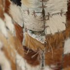Vintage Vierkante Poef Geitenleer Patchwork Mozaïek Patroon thumbnail 16