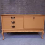 Vintage Zalm Kleur Dressoir Tv Kast Hollywood Regency Style thumbnail 5