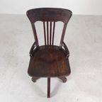 Eiken Bureaustoel, Atelierstoel, In Hoogte Verstelbaar, Jaren 30 thumbnail 8