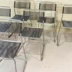 Set Van 6 Melker Spaghetti Stoelen, Lisa Norinder Voor Ikea thumbnail 9
