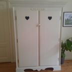 Witte Grote Houten Kast. Opsetims Demi-kast thumbnail 3
