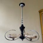 Lamp Hanglamp Art Deco 1930 3 Arms Glazen Kelken Frans thumbnail 11