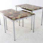 Hollywood Regency Set Van 3 Nesting Tables Vintage Epoxy thumbnail 10